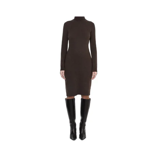 Mm6 Maison Margiela High Neck Long Sleeved Dress