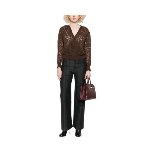 Twinset Open-Knit Wide Neck Sweater