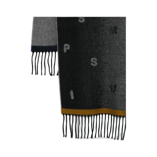 Paul Smith Logo Jacquard Fringed Scarf