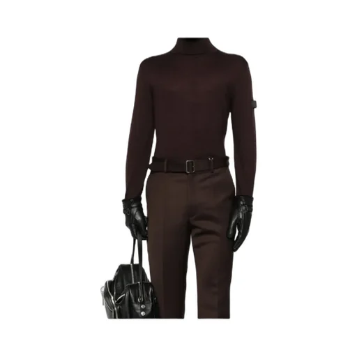 Roll-Neck Panelled Sweater