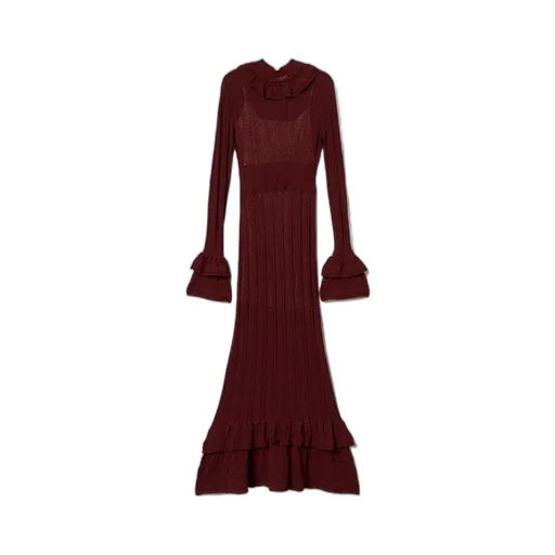 Ruffled Knit Maxi Dress