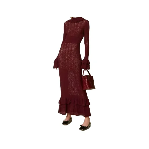 Ruffled Knit Maxi Dress