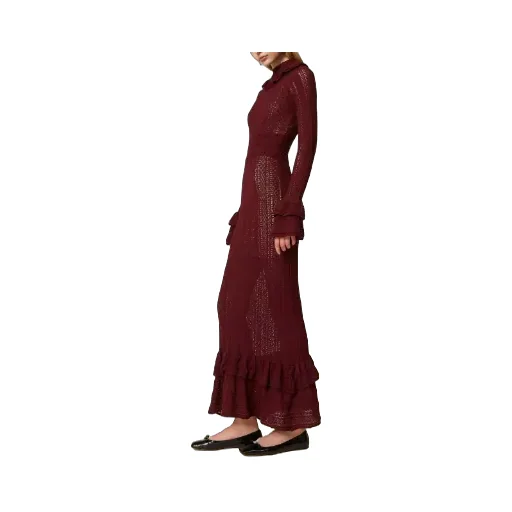 Ruffled Knit Maxi Dress