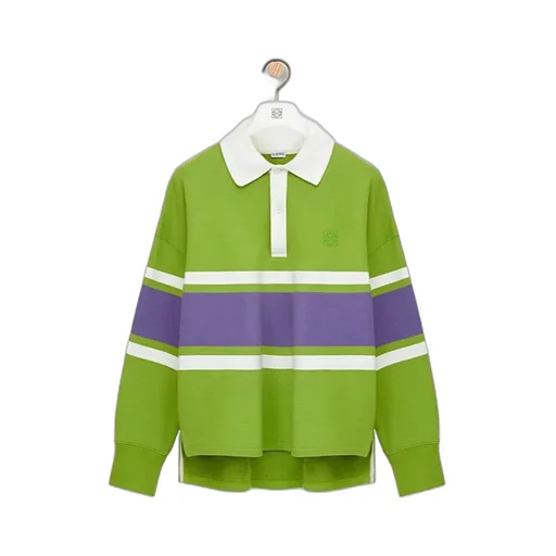 Cotton Long-Sleeved Polo Shirt