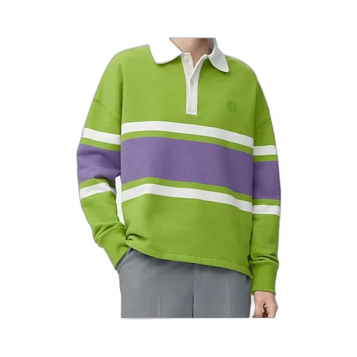 Cotton Long-Sleeved Polo Shirt