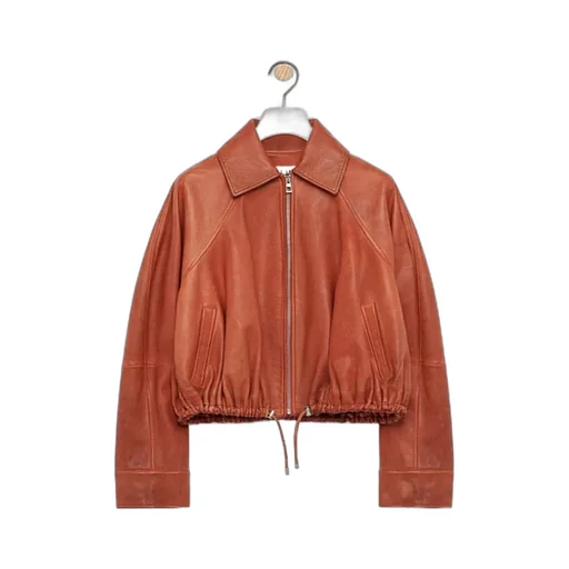 Long-Sleeved Leather Jacket