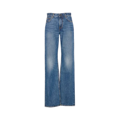 Denim Trousers With Belt Loops