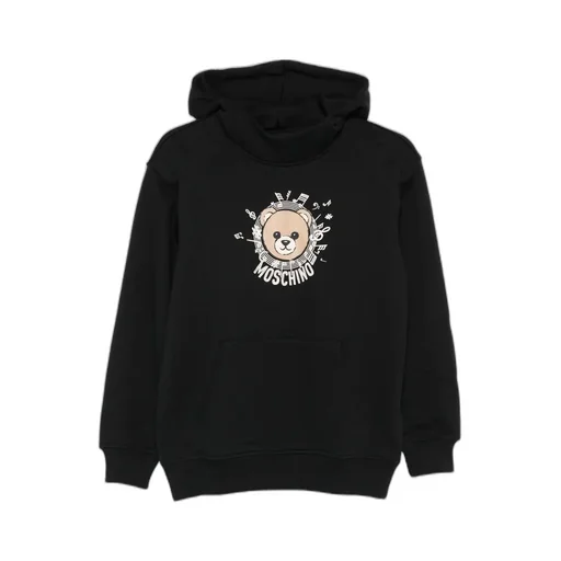 Teddy-Print Cotton Hoodie
