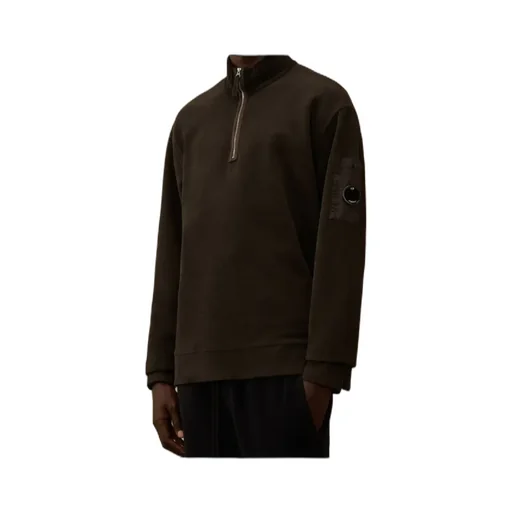 Zip-Fastening Lens-Detail Sweater