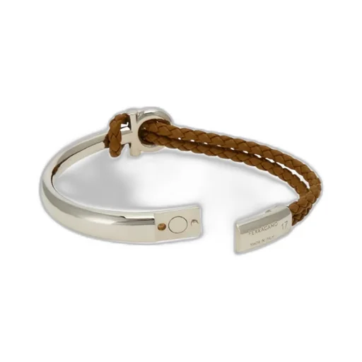 Leather And Brass Bracelet - Size 17
