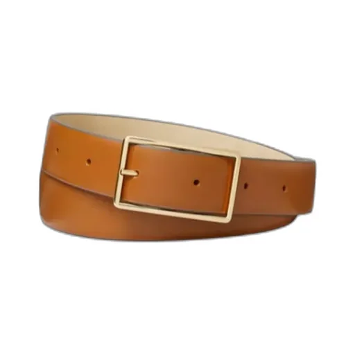 Leather Rectangle-Buckle Belt