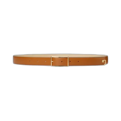 Leather Rectangle-Buckle Belt