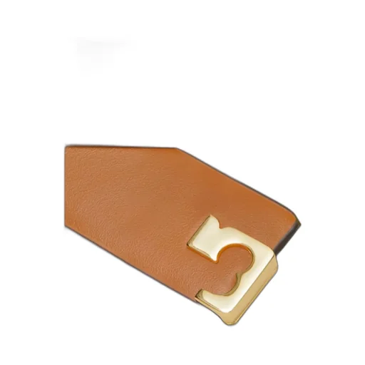 Leather Rectangle-Buckle Belt