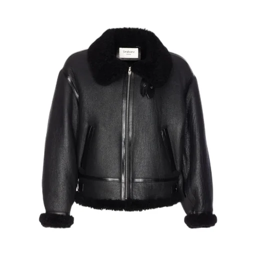 Long-Sleeved Leather Jacket