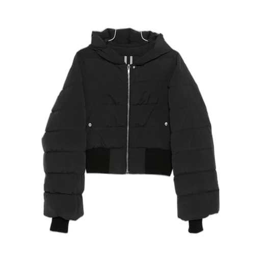 Rick Owens Zip-Up Hooded Quilted Jacket
