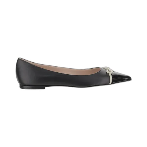 Contrast-Bow Ballet Flats