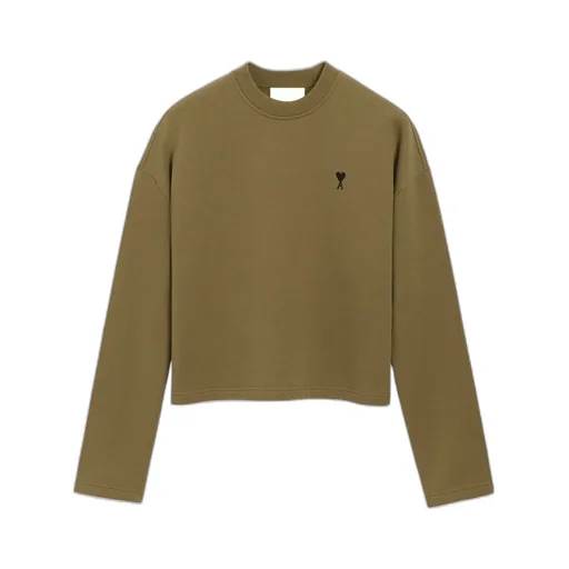 Ami Paris Ami De Coeur Logo Embroidered Crewneck Jumper