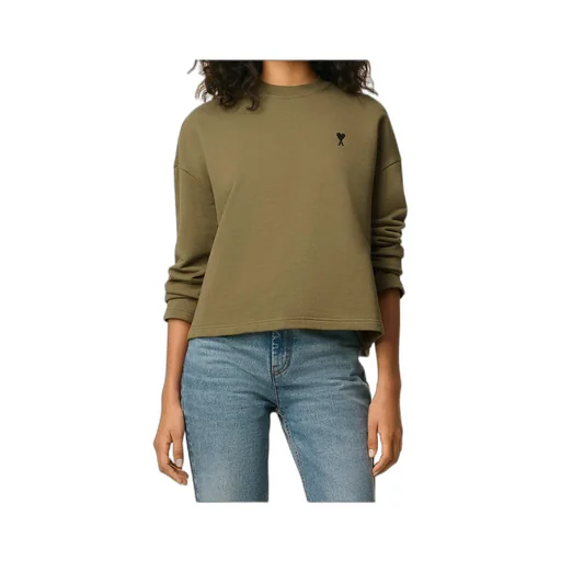 Ami Paris Ami De Coeur Logo Embroidered Crewneck Jumper