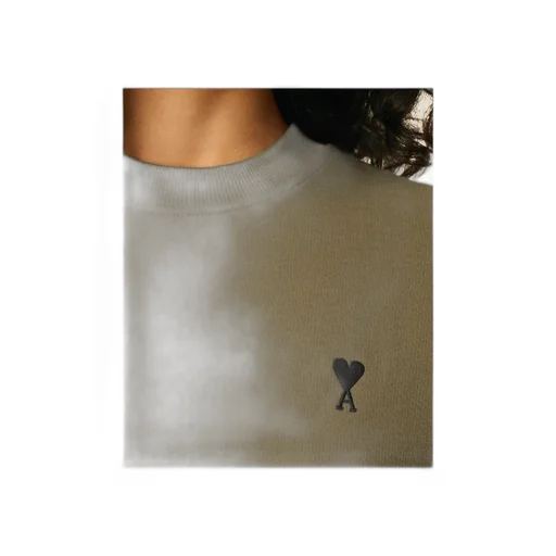 Ami Paris Ami De Coeur Logo Embroidered Crewneck Jumper