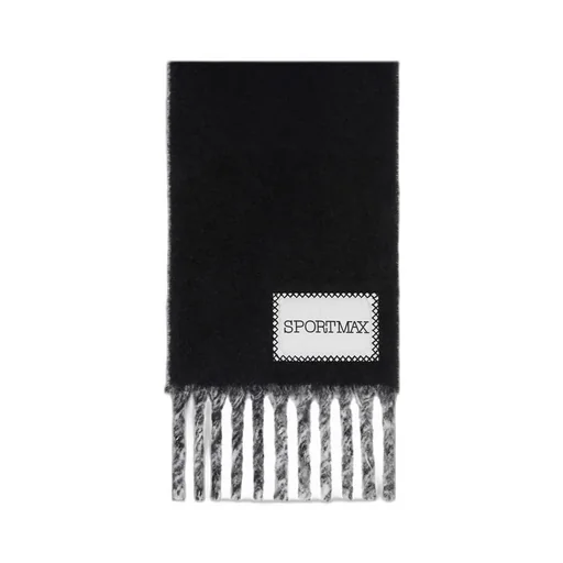 Sportmax Logo-Patch Fringed Scarf