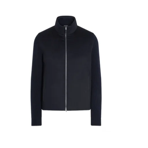 Panelled Zip-Up Cardigan