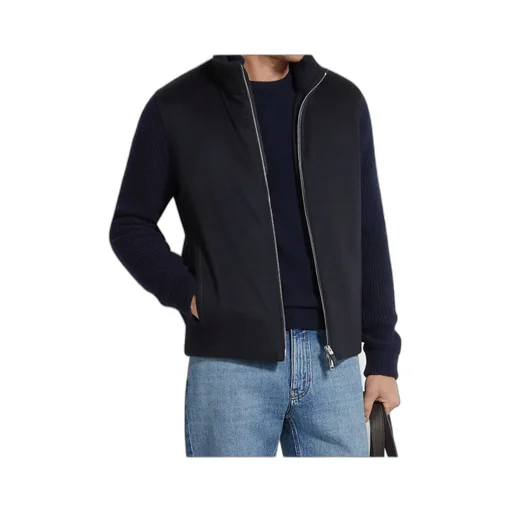 Panelled Zip-Up Cardigan