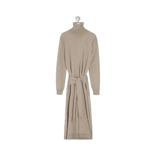Lemaire Trompe L'oeil Turtleneck Belted Midi Dress