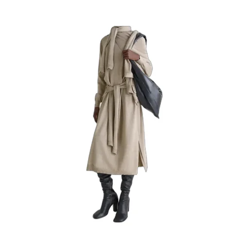 Lemaire Trompe L'oeil Turtleneck Belted Midi Dress
