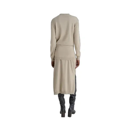 Lemaire Trompe L'oeil Turtleneck Belted Midi Dress