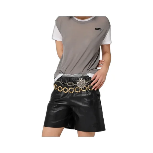 Ribbed Knit Jersey T-Shirt