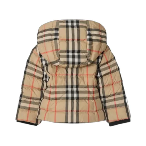 Check Hooded Puffer Jacket