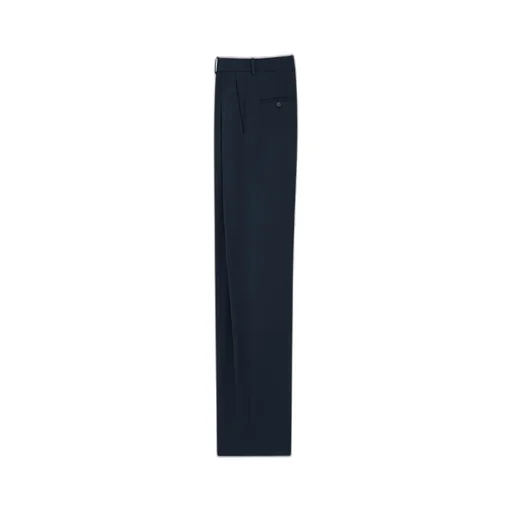Wool Gabardine Wide-Leg Trousers