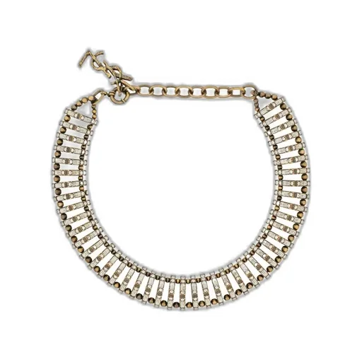 Saint Laurent Embellished Pyramid Necklace