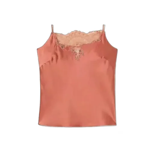 Lace-Trimmed Satin Top