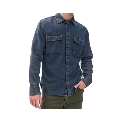 Long-Sleeved Denim Shirt