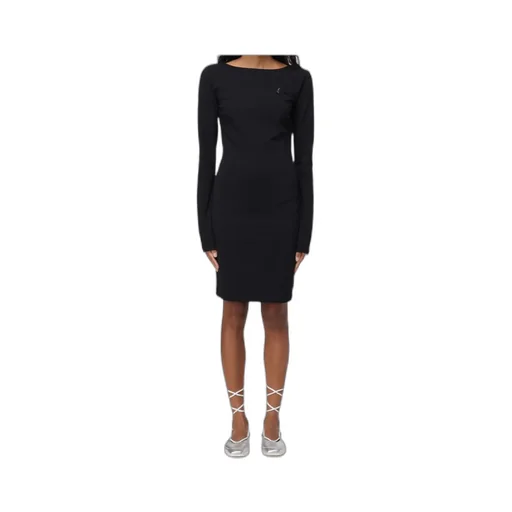 Keyhole-Neckline Zip-Cuff Dress