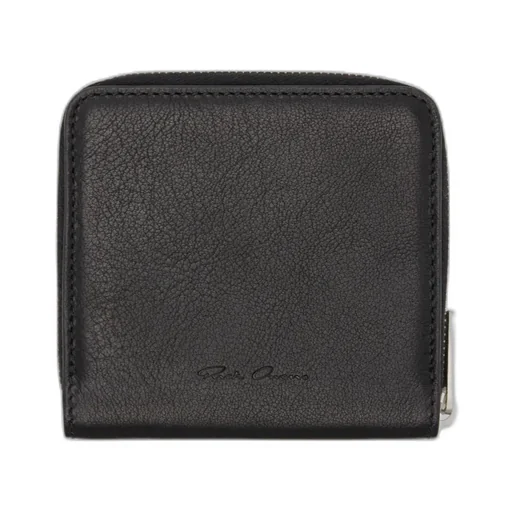 Rick Owens Logo Embossed Zip Around Wallet