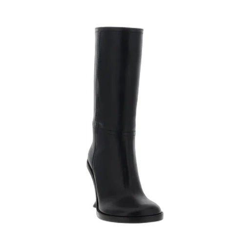 90Mm Leather Wedge Boots