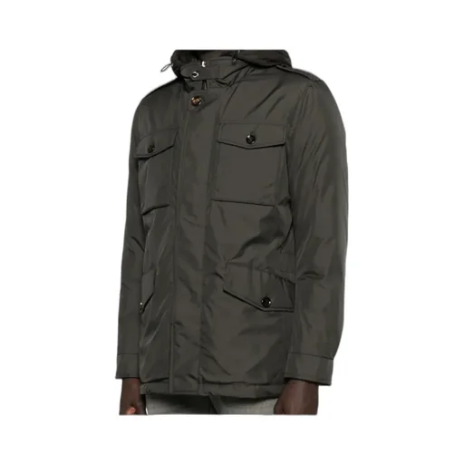 Hooded Flap-Pocket Jacket