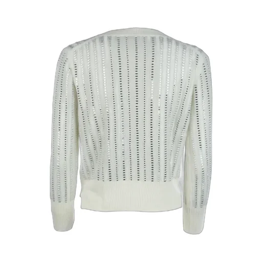 Sequin-Embellished Ribbed Cardigan