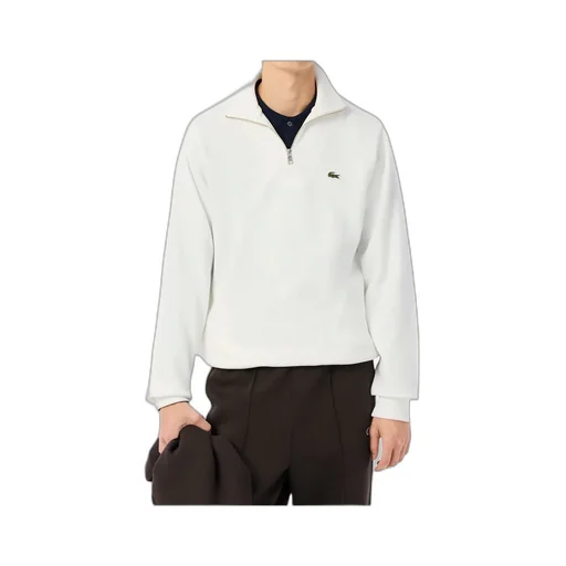 Zip-Up High Neck Interlock Sweatshirt