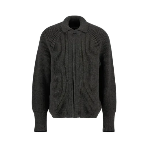 Zip-Fastening Ribbed-Knit Cardigan