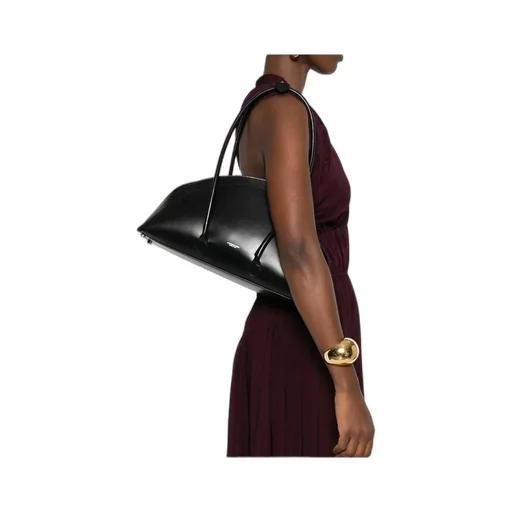 Logo Zipper Shoulder Bag