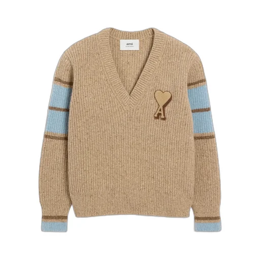 Ami Paris Ami De Coeur Logo Patch College Jumper