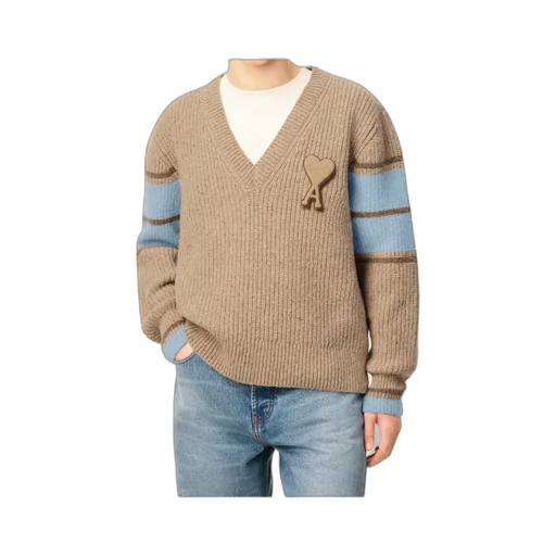 Ami Paris Ami De Coeur Logo Patch College Jumper