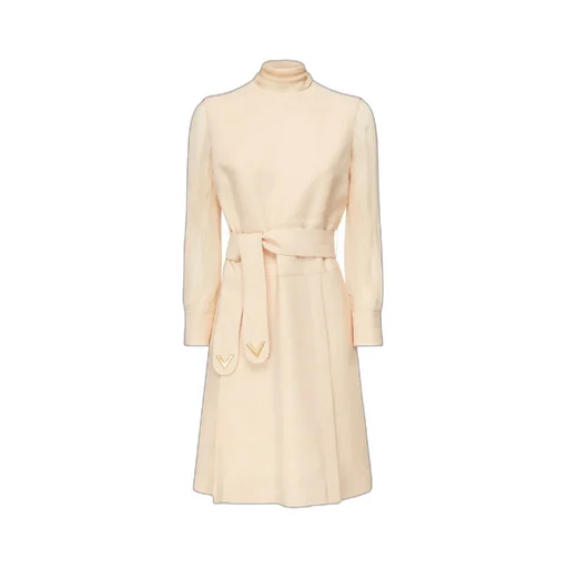 High-Neck Midi Dress