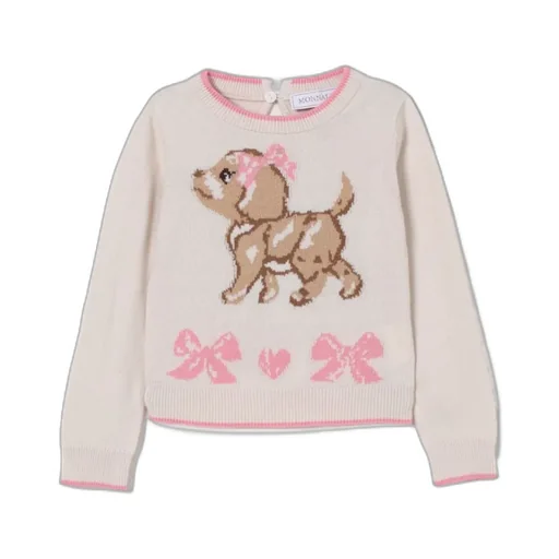 Puppy-Bow Knitted Sweater