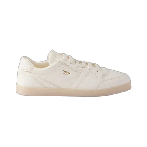 Prada Round-Toe Lace-Up Sneakers