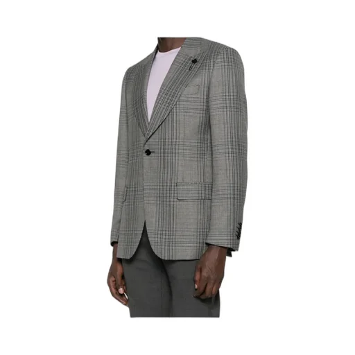 Checked Single-Breasted Blazer