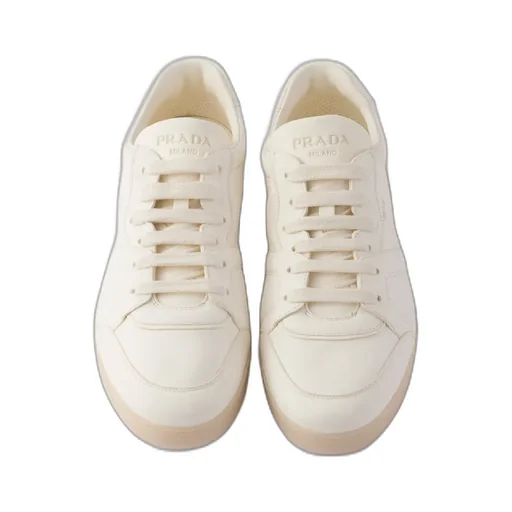Prada Round-Toe Lace-Up Sneakers